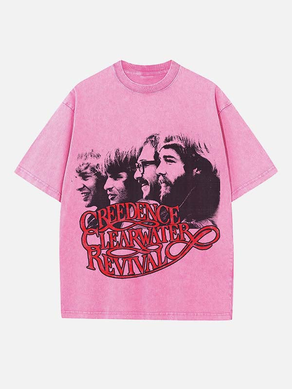 Creedence Clearwater Revival Print Round Neck T-shirt