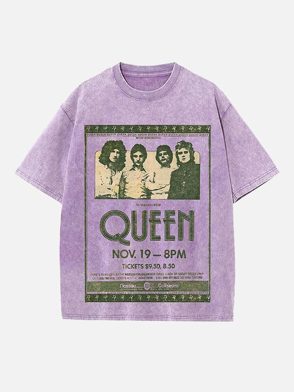 Queen Print Round Neck T-shirt