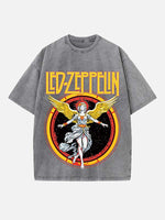 Led Zeppelin Print Round Neck T-shirt