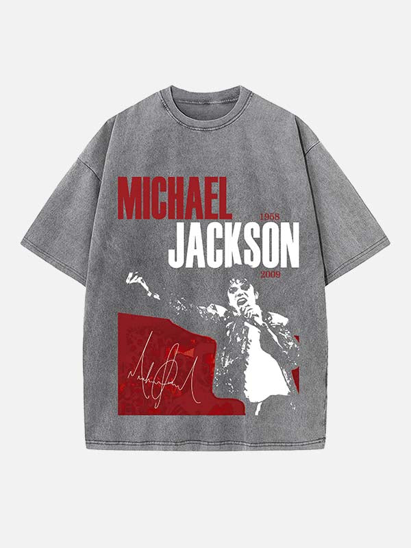 Michael Jackson Print Round Neck T-shirt