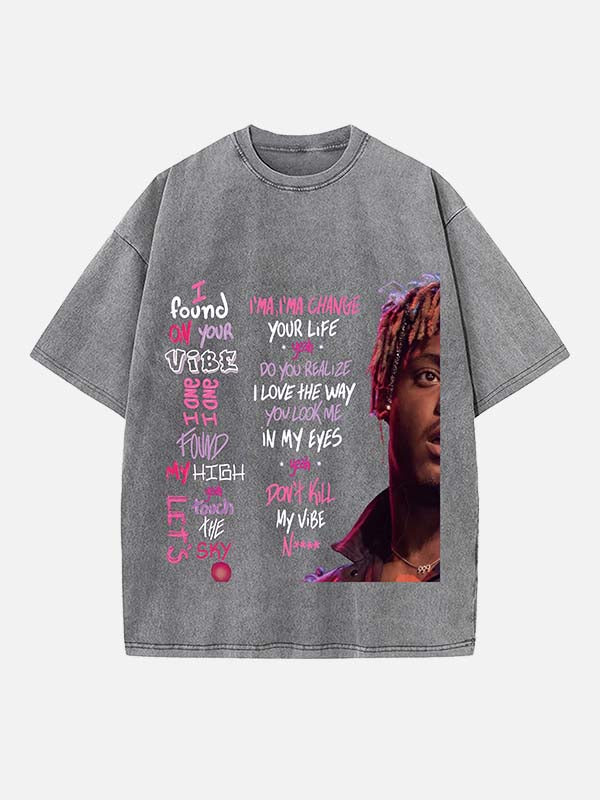 Juice WRLD Print Round Neck T-shirt