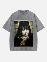 Rihanna Print Round Neck T-shirt