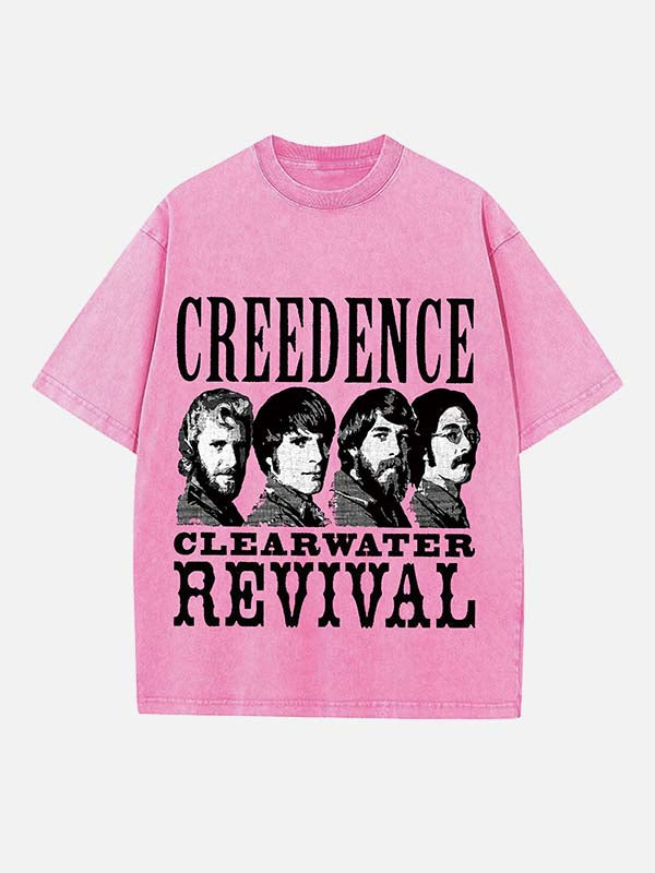 Creedence Clearwater Revival Print Round Neck T-shirt