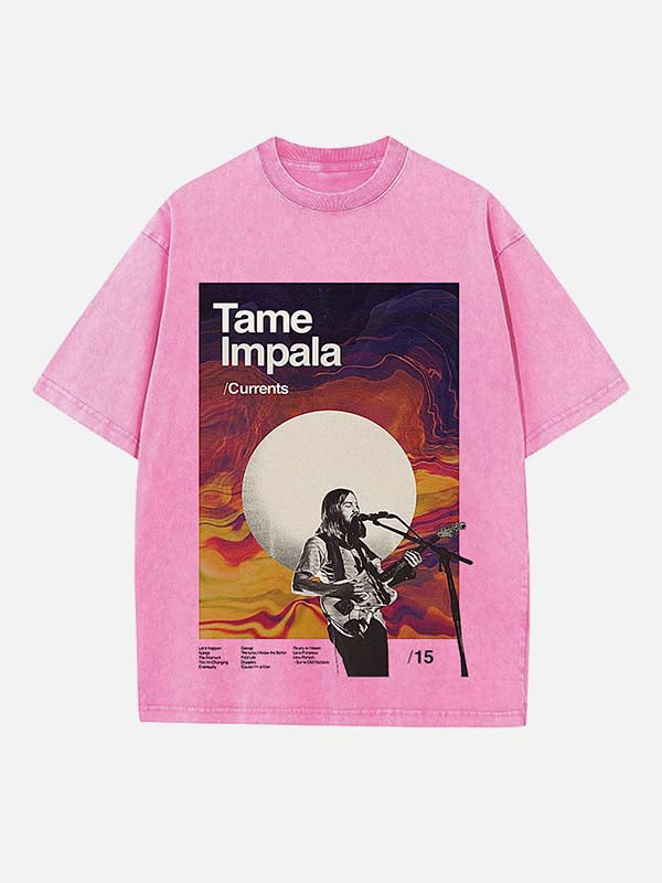 Tame Impala Print Round Neck T-shirt