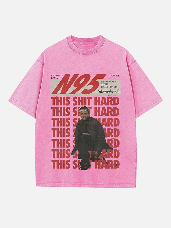 Kendrick Lamar Print Round Neck T-shirt