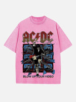 AC/DC Print Round Neck T-shirt