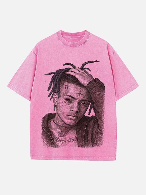 XXXTENTACION Print Round Neck T-shirt