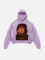 Lady Gaga Print Slant Pockets Hoodie