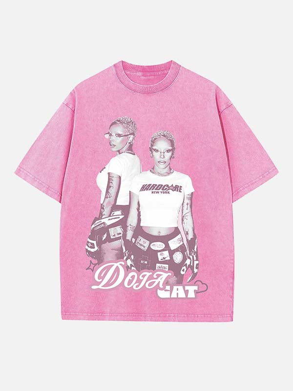 Doja Cat Print Round Neck T-shirt