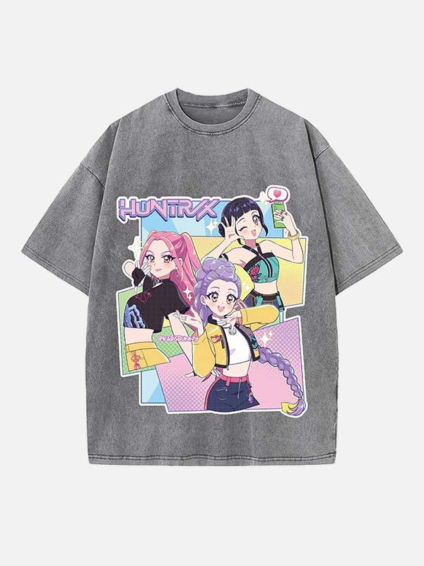 HUNTR/X Print Round Neck T-shirt