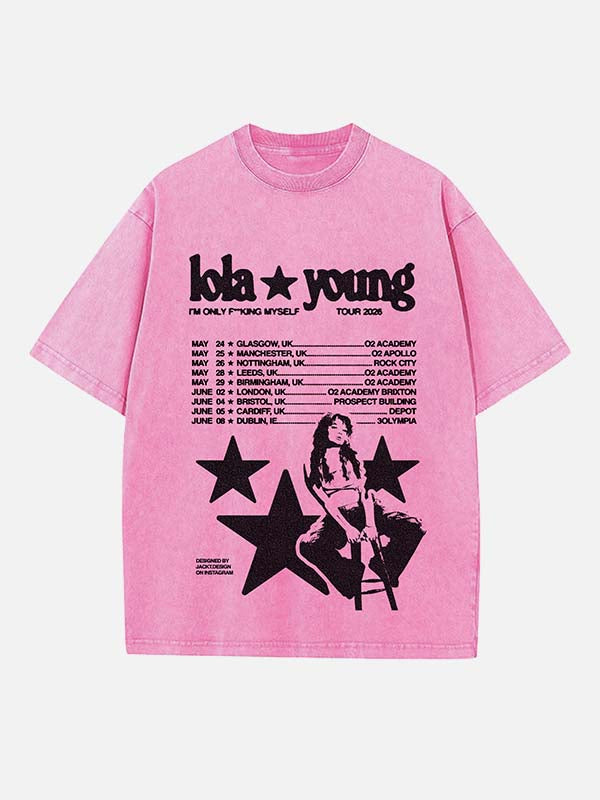 Lola Young Print Round Neck T-shirt