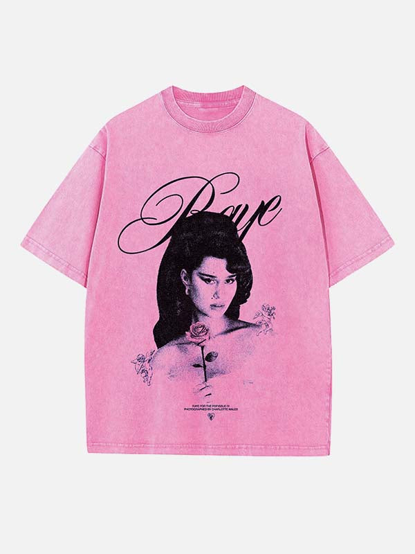 Raye Print Round Neck T-shirt
