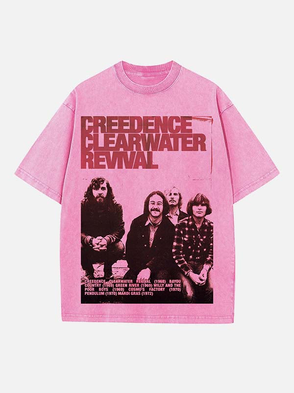 Creedence Clearwater Revival Print Round Neck T-shirt