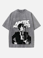 Arctic Monkeys Print Round Neck T-shirt