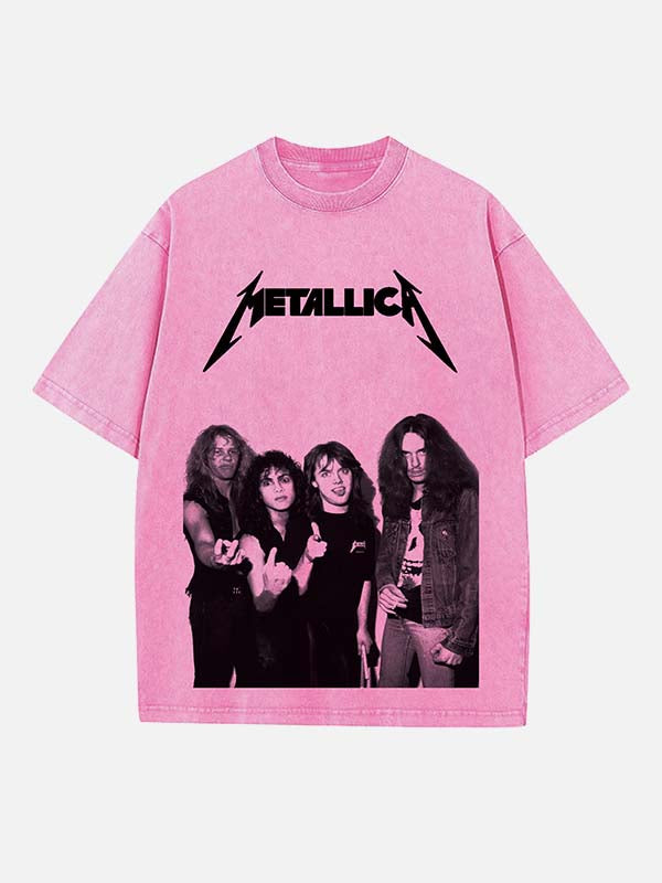Metallica Print Round Neck T-shirt