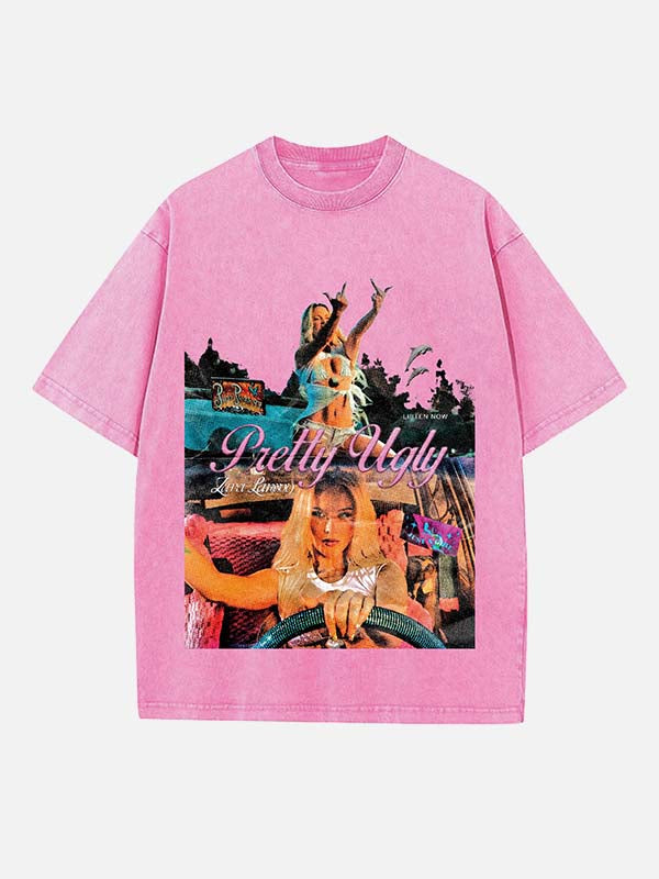 Zara Larsson Print Round Neck T-shirt