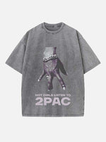2Pac Print Round Neck T-shirt