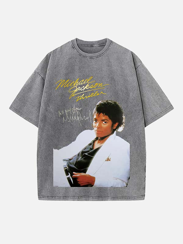 Michael Jackson Print Round Neck T-shirt