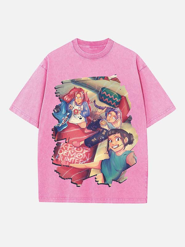 HUNTR/X Print Round Neck T-shirt