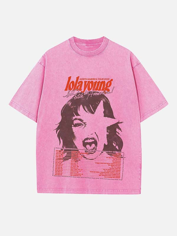 Lola Young Print Round Neck T-shirt