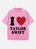Taylor Swift Print Round Neck T-shirt