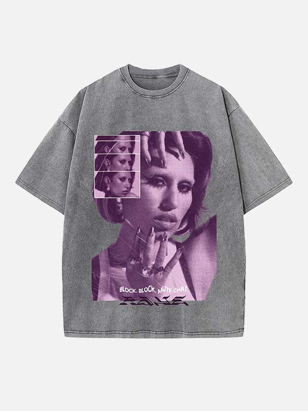 Raye Print Round Neck T-shirt