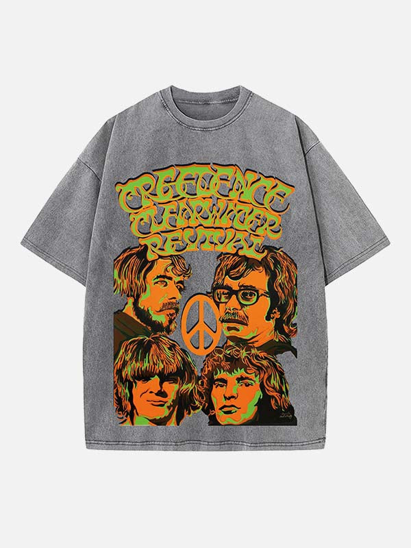 Creedence Clearwater Revival Print Round Neck T-shirt