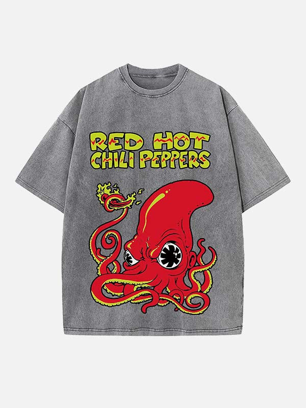 Red Hot Chili Peppers Print Round Neck T-shirt