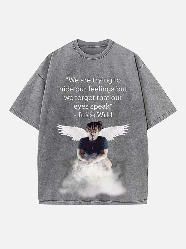 Juice WRLD Print Round Neck T-shirt