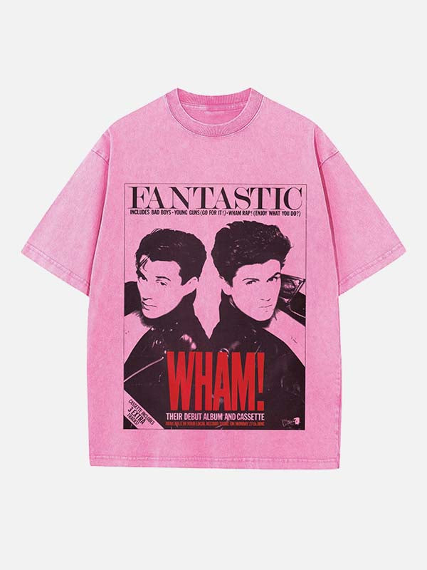 George Michael Wham! Print Round Neck T-shirt