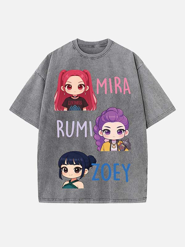 HUNTR/X Print Round Neck T-shirt