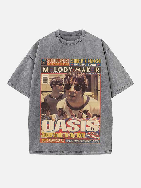 Oasis Print Round Neck T-shirt