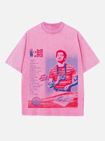 Bad Bunny Print Round Neck T-shirt