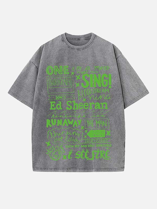 Ed Sheeran Print Round Neck T-shirt