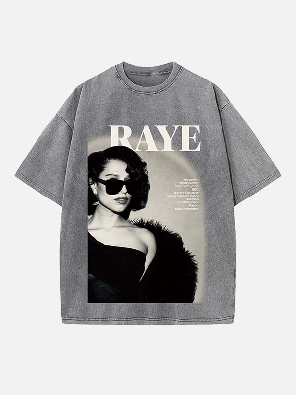 Raye Print Round Neck T-shirt