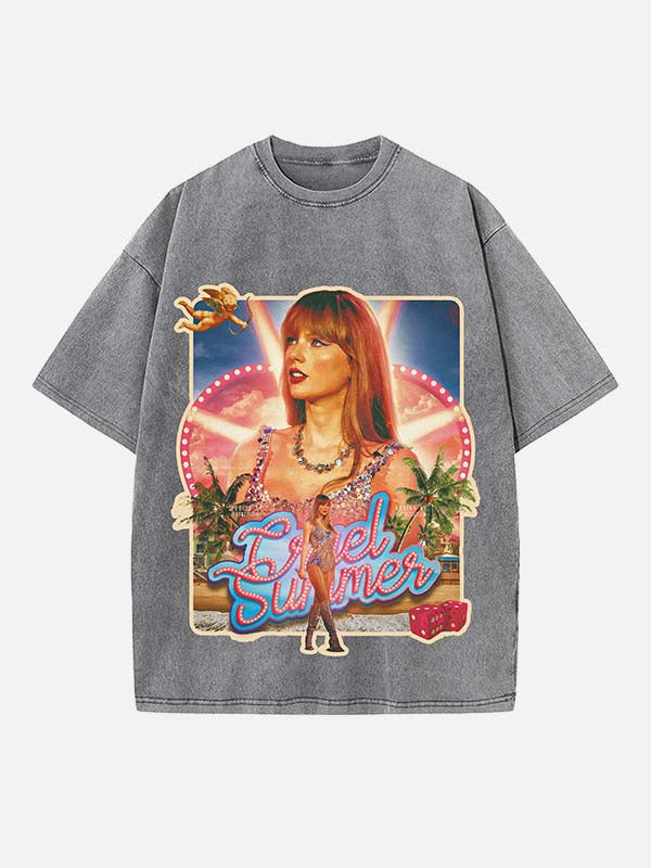 Taylor Swift Print Round Neck T-shirt