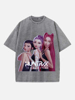 HUNTR/X Print Round Neck T-shirt