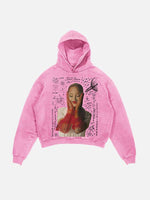 Ariana Grande Print Slant Pockets Hoodie