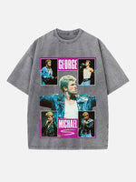 George Michael Wham! Print Round Neck T-shirt