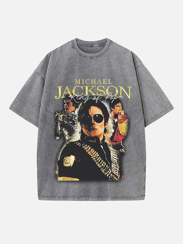 Michael Jackson Print Round Neck T-shirt