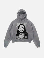 Lana Del Rey Print Slant Pockets Hoodie