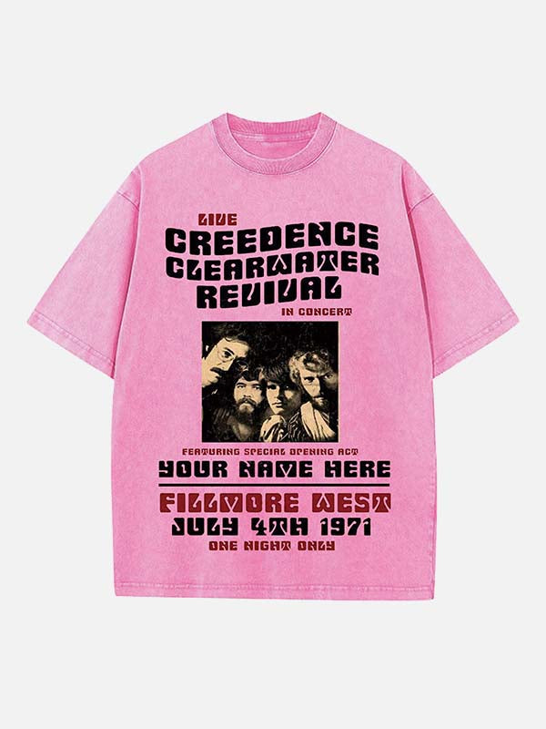 Creedence Clearwater Revival Print Round Neck T-shirt