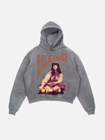 Billie Eilish Print Slant Pockets Hoodie