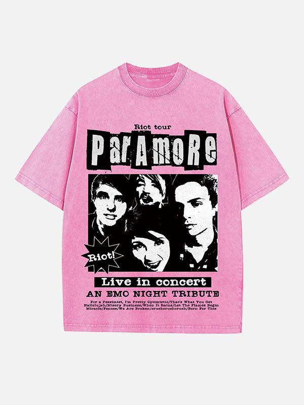 Paramore Print Round Neck T-shirt