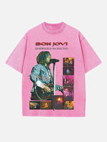 Bon Jovi Print Round Neck T-shirt