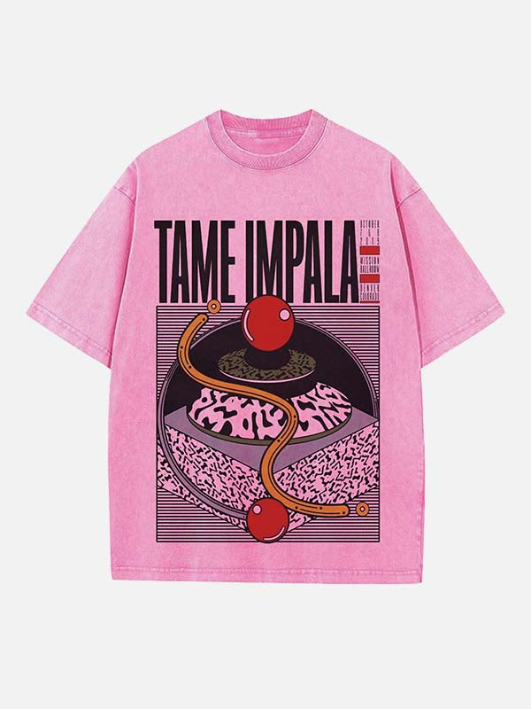 Tame Impala Print Round Neck T-shirt