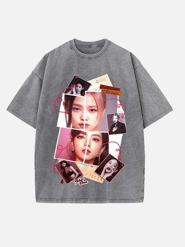 BLACKPINK Print Round Neck T-shirt