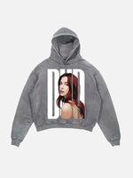 Dua Lipa Print Slant Pockets Hoodie