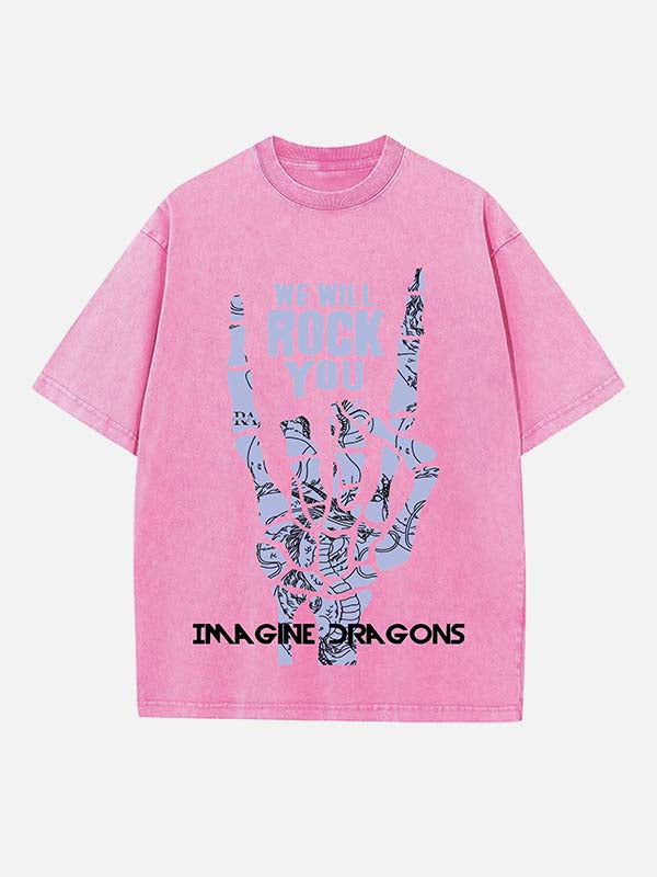 Imagine Dragons Print Round Neck T-shirt