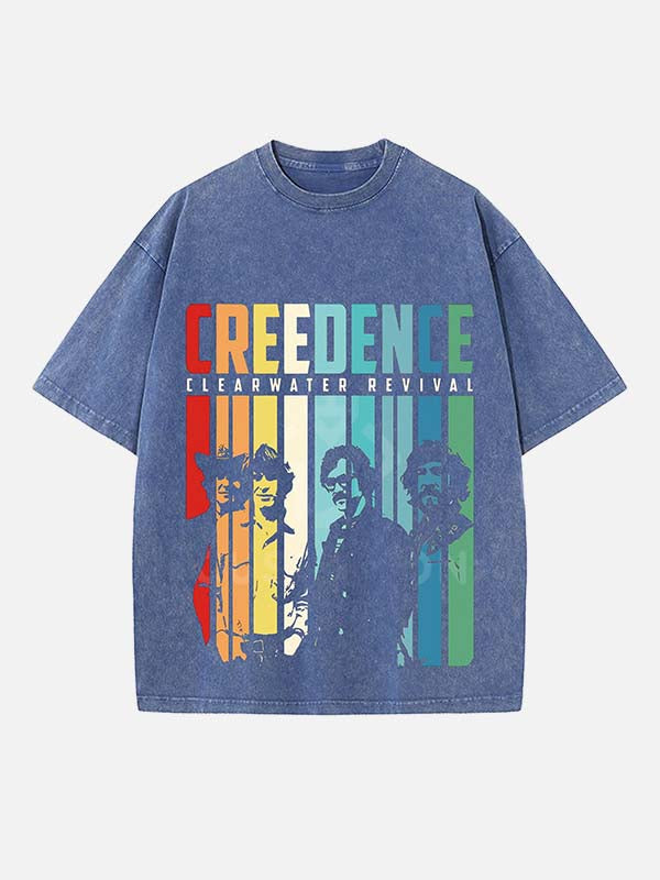 Creedence Clearwater Revival Print Round Neck T-shirt